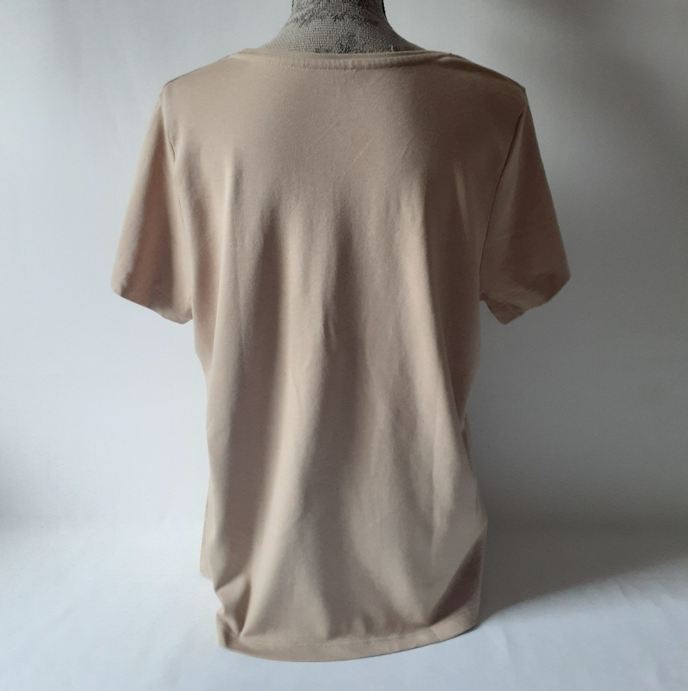 White stag women's beige floral print short sleeve top size XL (16-18) - Picture 2 of 9